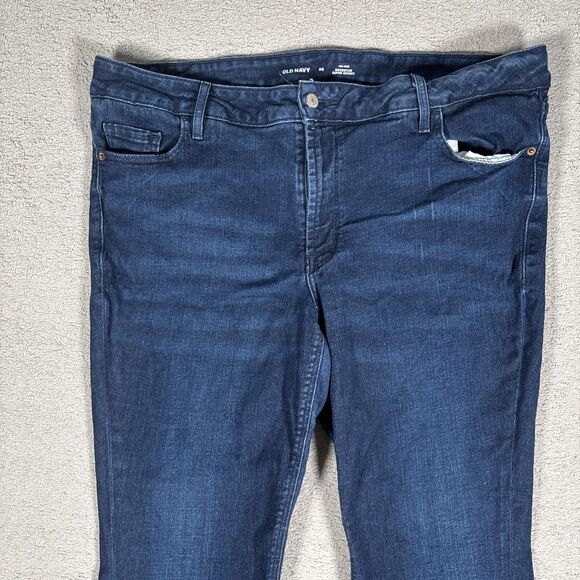 Old Navy Jeans Women’s Plus Size 20 Mid Rise Rockstar Super Skinny Dark Wash - Picture 2 of 11